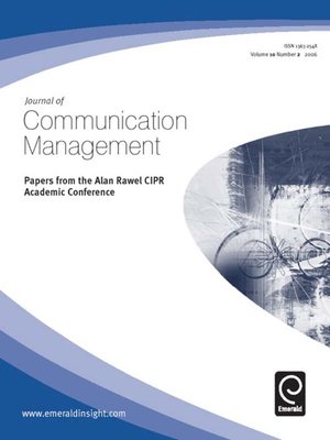cover image of Journal of Communication Management, Volume 10, Issue 2